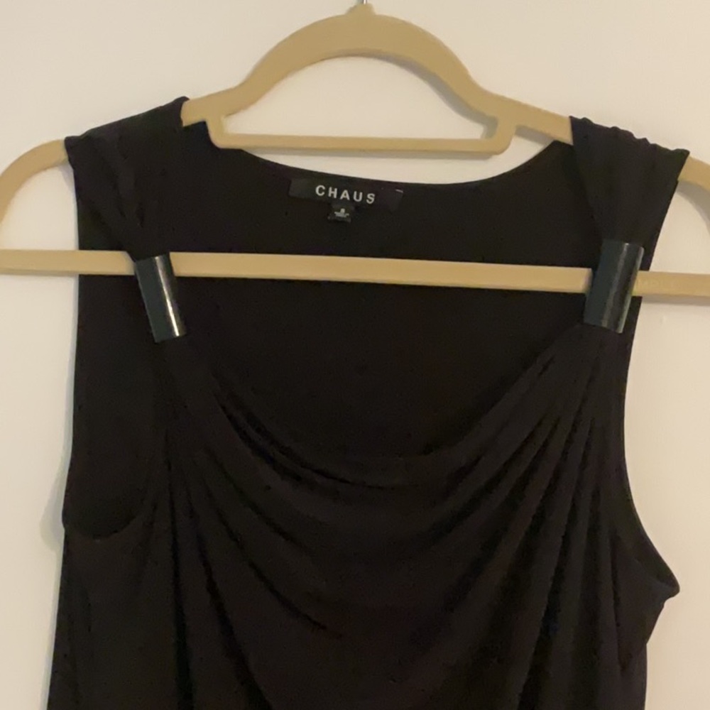 Chaus Sleeveless Scoop Neck Tank Top, Size S, Black